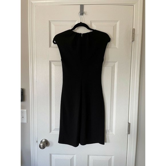 NWT Theory Classic Crepe Shirred Neck Black Dress - Picture 8 of 10
